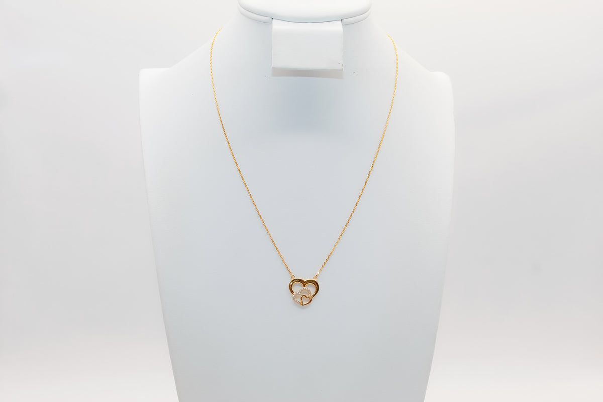 21K Gold Triple Heart Necklace