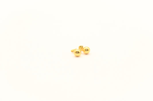 21K Gold Screw Back Ball Kids Earrings