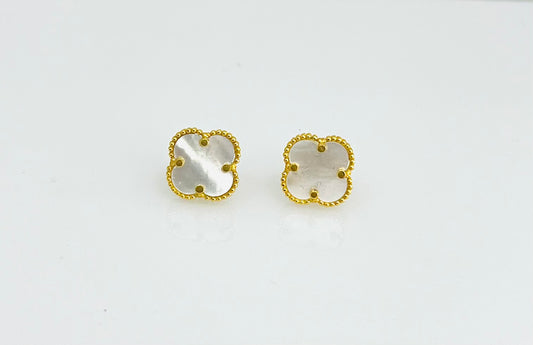 21k Gold Mother Of Pearl Earrings