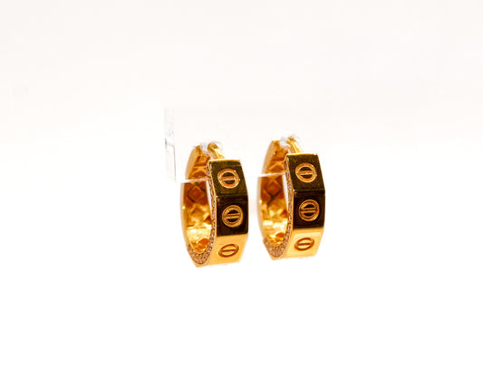21K Gold Small Huggies Earrings