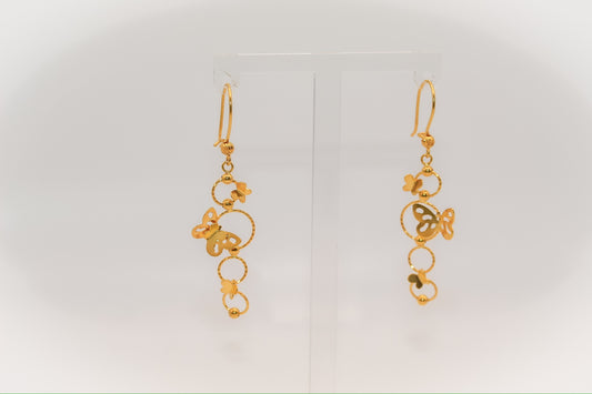 21k Gold Butterfly earrings