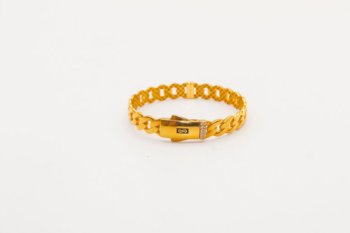 21K Gold Monaco Cuban Bangle