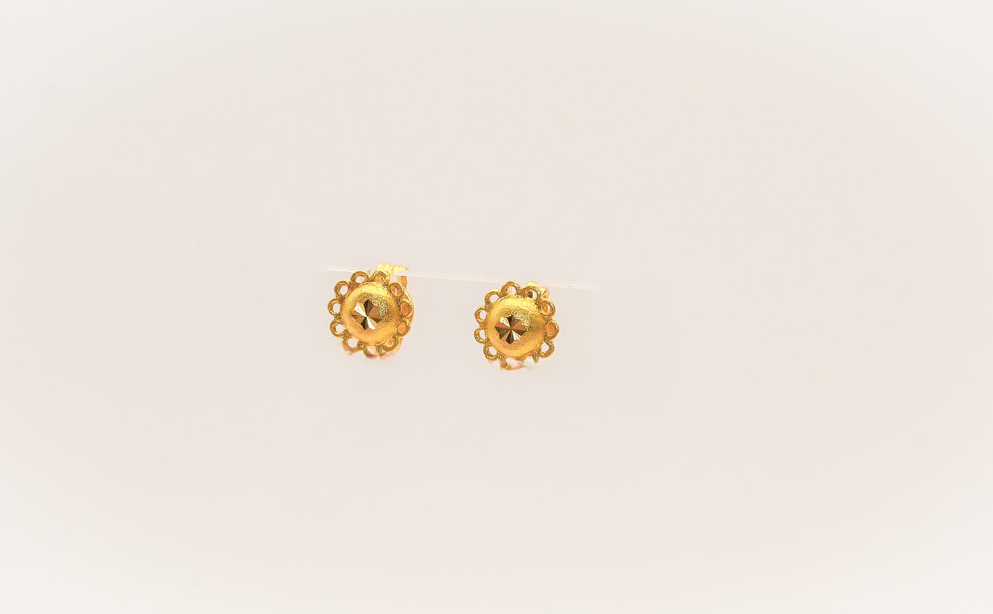 21K Gold Kids Mini Sunflower Post Earrings