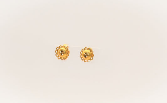 21K Gold Kids Mini Sunflower Post Earrings