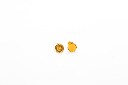 21K Gold Turkish Coin Mini Post Earrings
