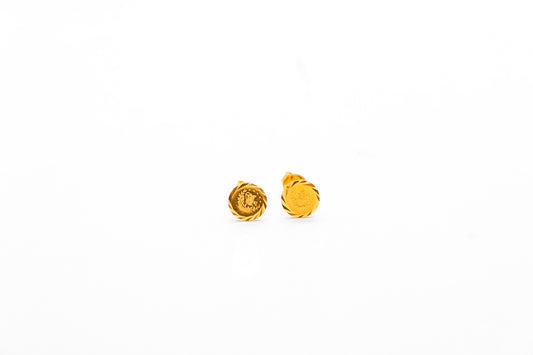 21K Gold Turkish Coin Mini Post Earrings