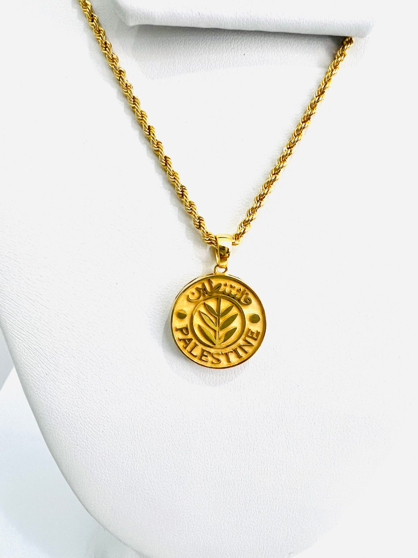 21k Gold Palestine Medal Necklace