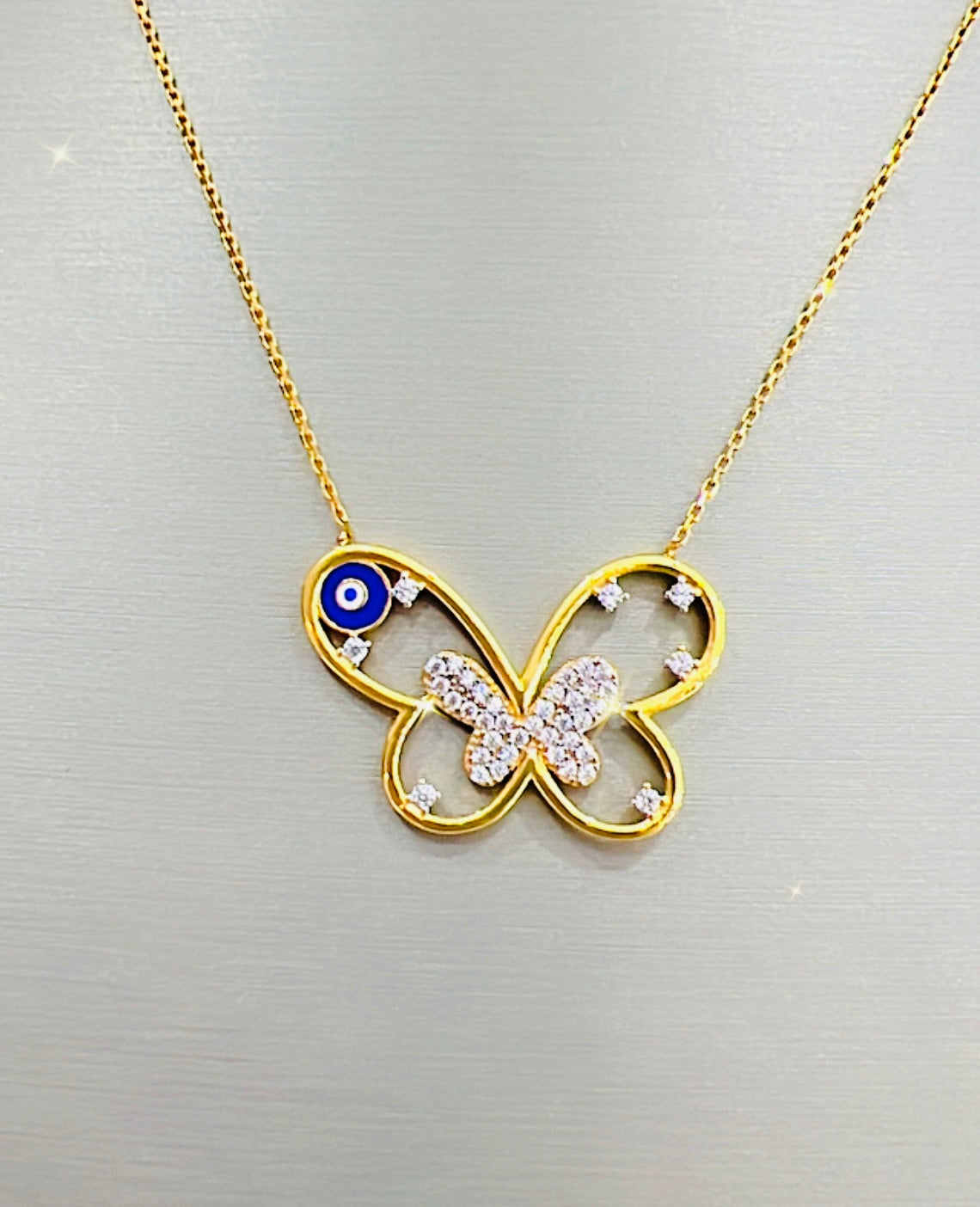 21k Gold Butterfly Necklace