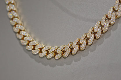 14k Gold 12.10 Carat Diamond Cuban link Mens Necklace