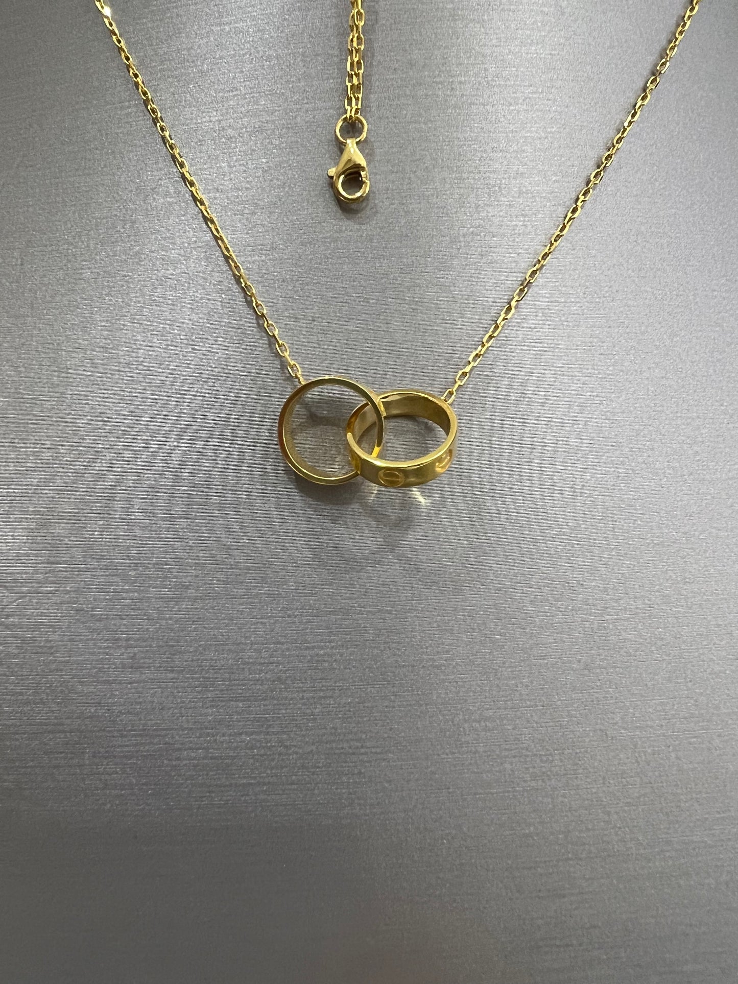 21k Gold Love Rings Necklace set