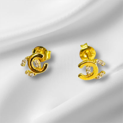 21k Gold Mini Studded Earrings