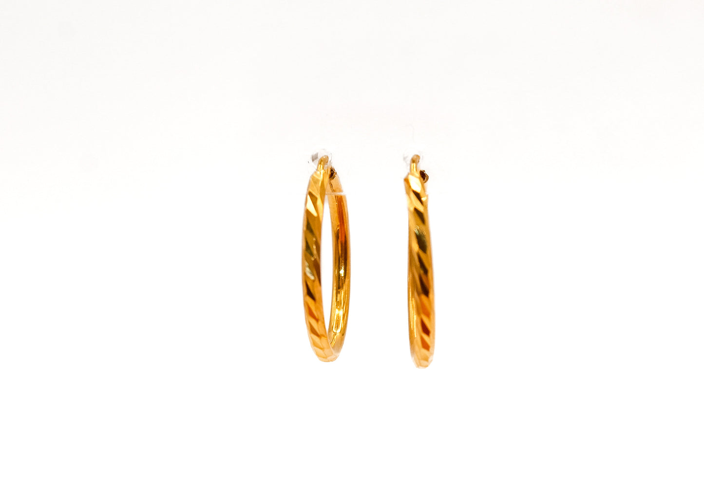 21K Gold Small Hoop Earrings
