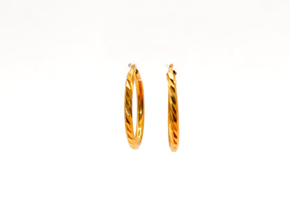 21K Gold Small Hoop Earrings