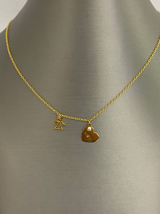 21k Gold Mother And Child Necklace