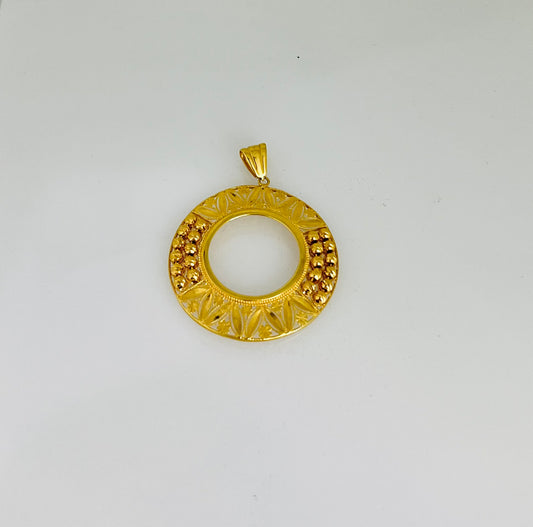 21k Gold Coin Frame Pendant