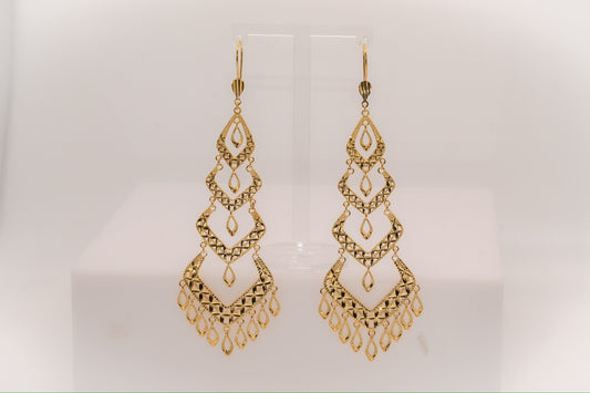 21K Gold Chandelier Earrings