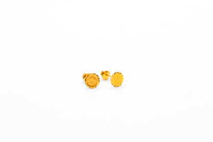 21K Gold Turkish Coin Mini Post Earrings