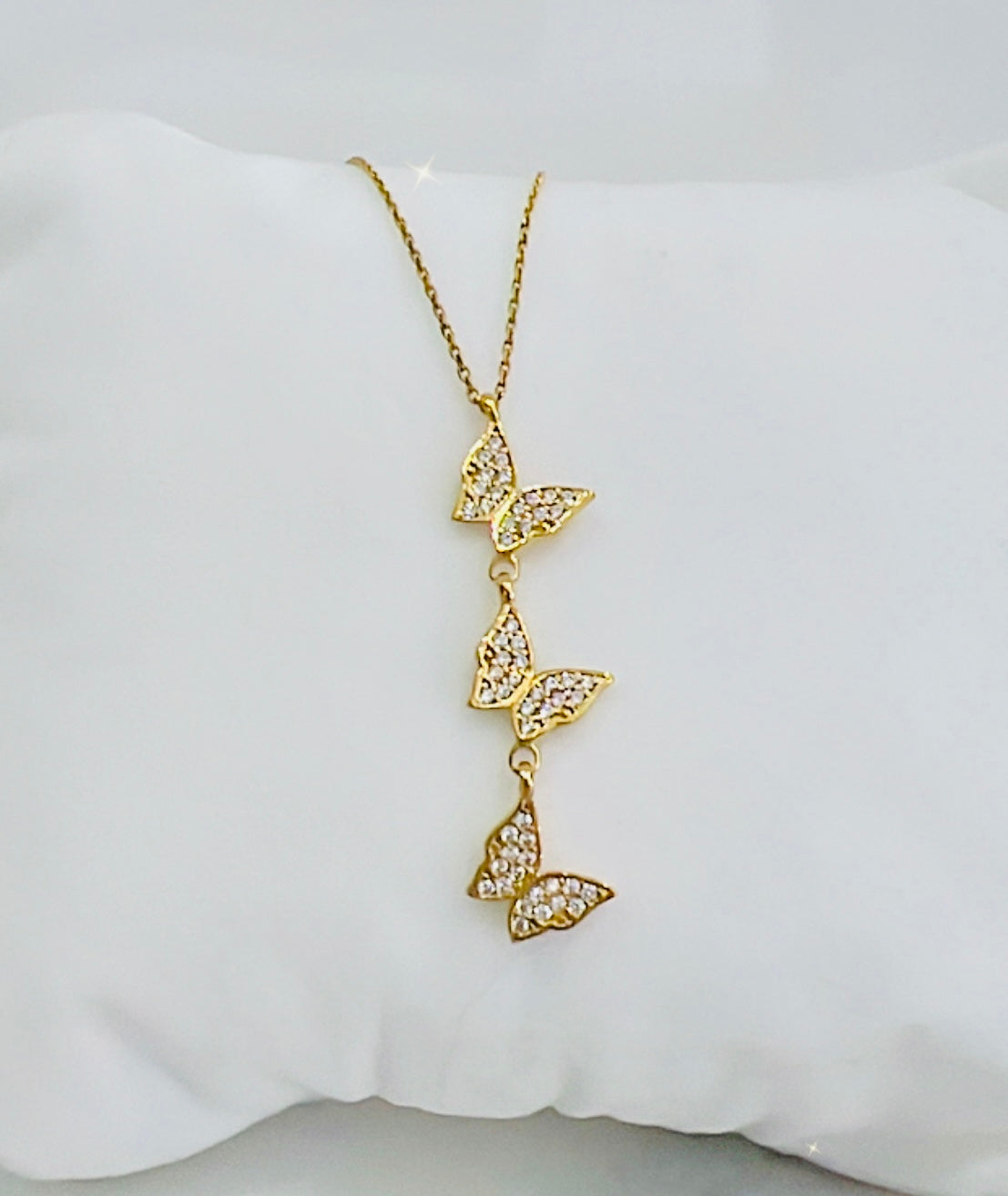 18k Gold Butterfly Necklace