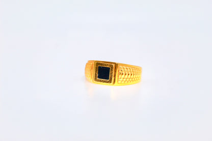 21k Gold Onyx Mens Ring