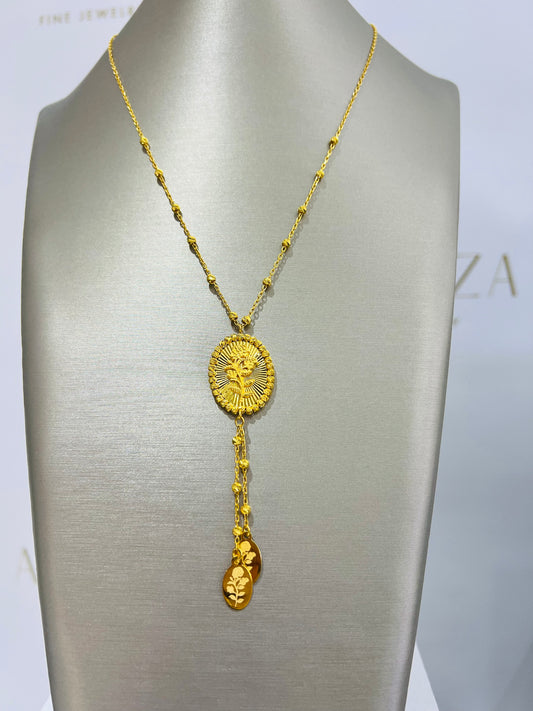 21k Gold Rose Necklace