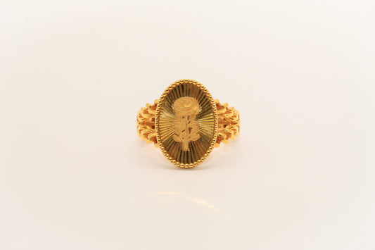 21K Gold Oval Rose Ring