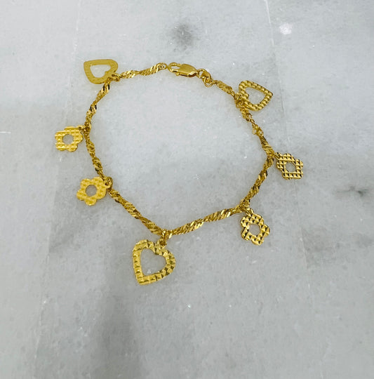 21k Gold Charm Bracelet