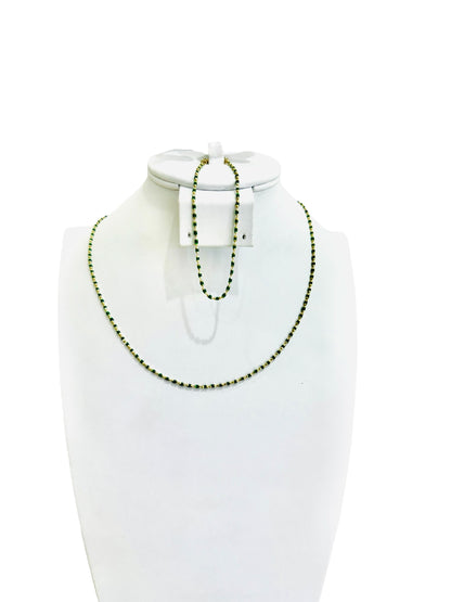 14k Gold Green Half Set