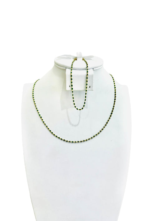 14k Gold Green Half Set