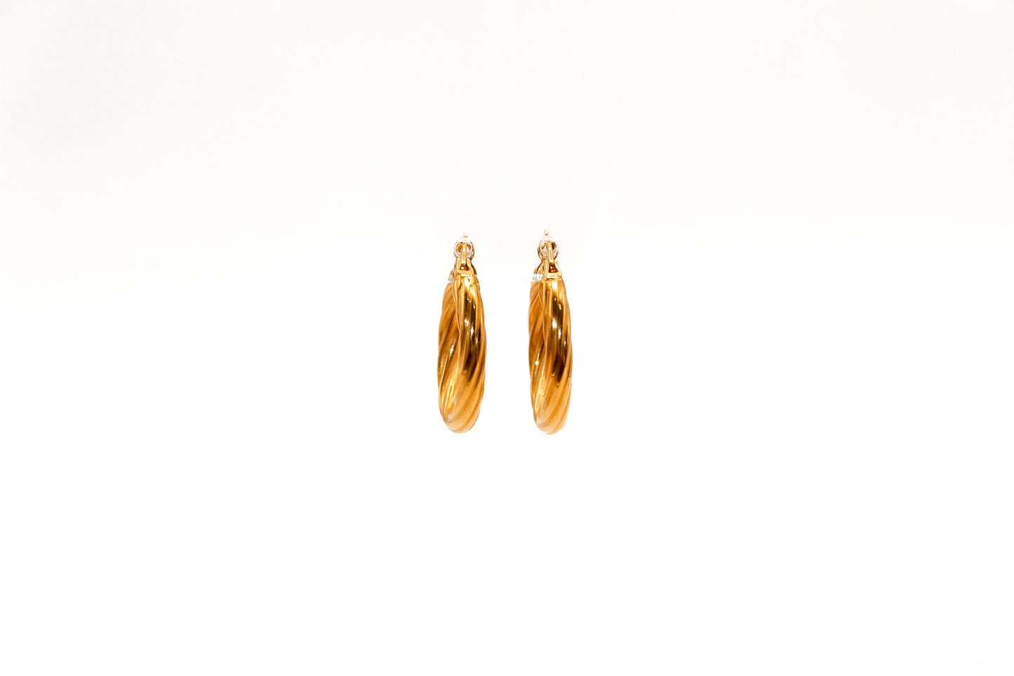 21k gold small rope Hoop earrings