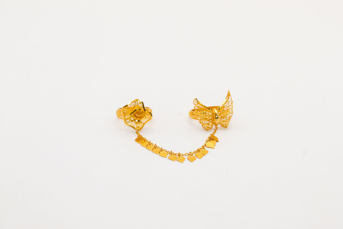 21K Gold Double Ring, view 2