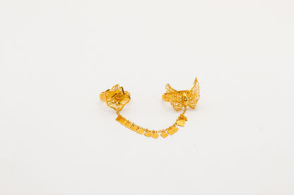 21K Gold Double Ring, view 2