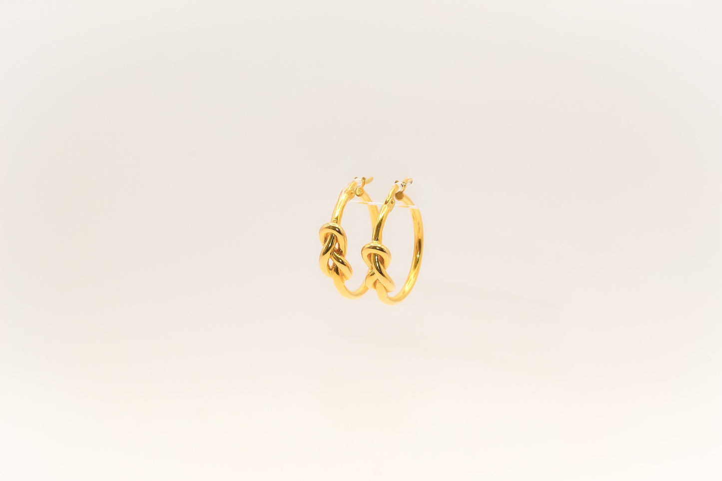 21K Gold Knot Hoop Earrings