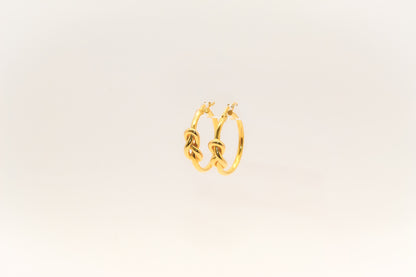 21K Gold Knot Hoop Earrings