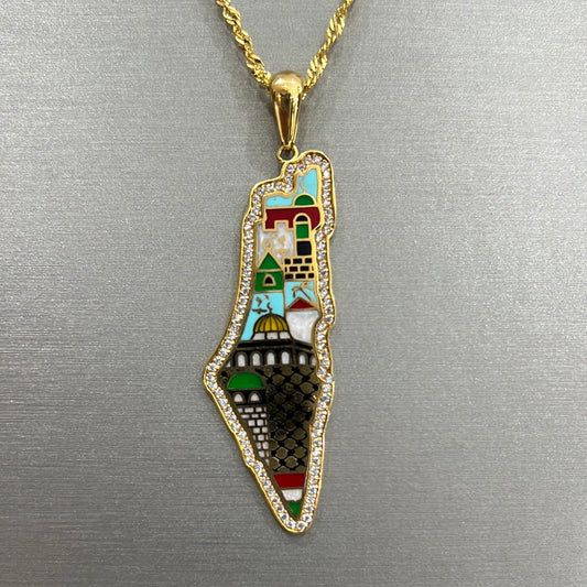 21k Gold Palestine Pendant