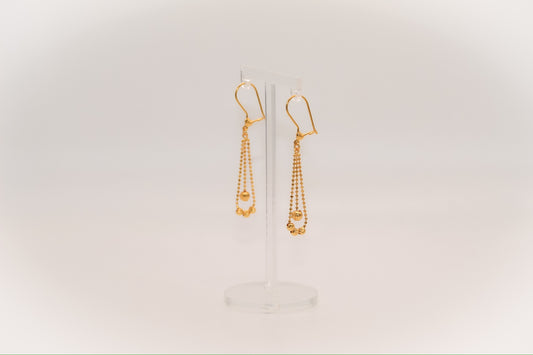 21k Gold Beaded Earrings