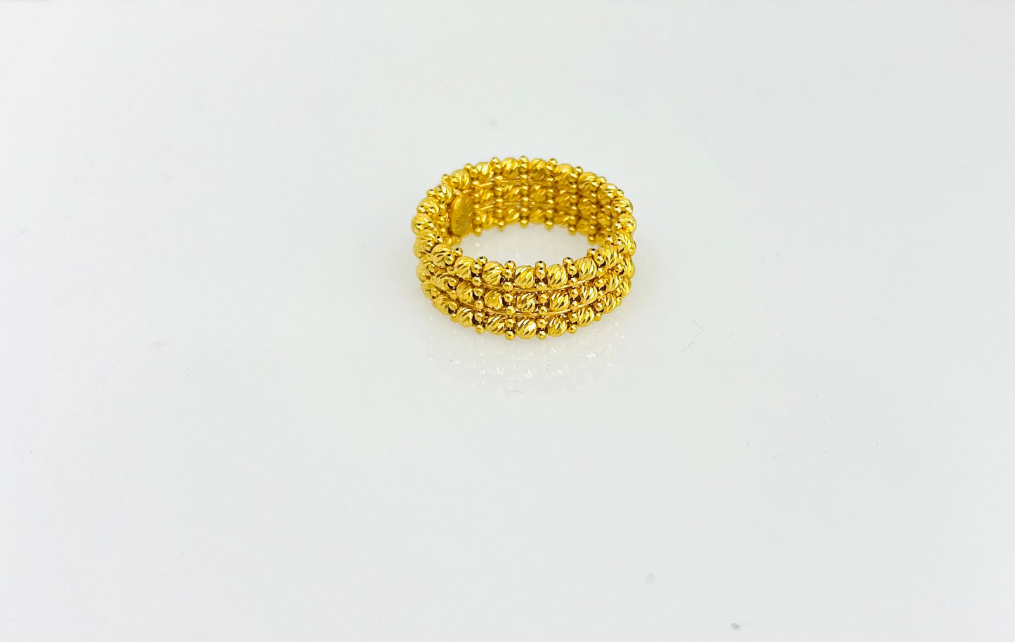 21k Gold Himo Triple Row Bead Ring