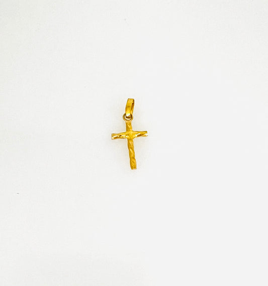 21k Gold Mini Cross Charm