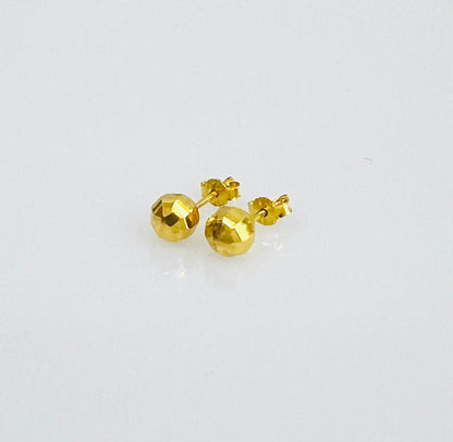 21k Gold Ball Screw Back Post Earrings