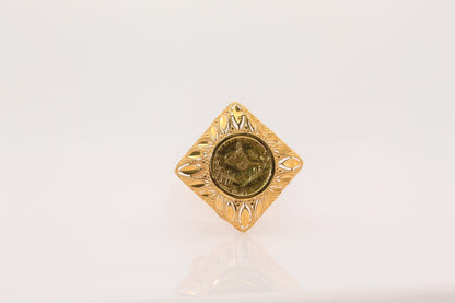 21K Gold Turkish Coin Ring