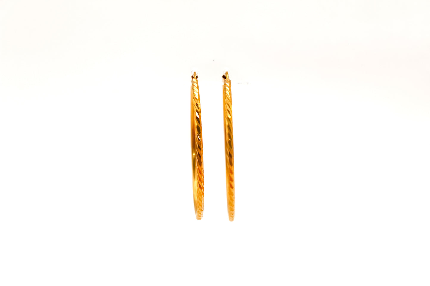 21K Gold Large Hoop Earrings