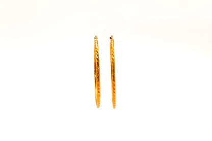 21K Gold Large Hoop Earrings