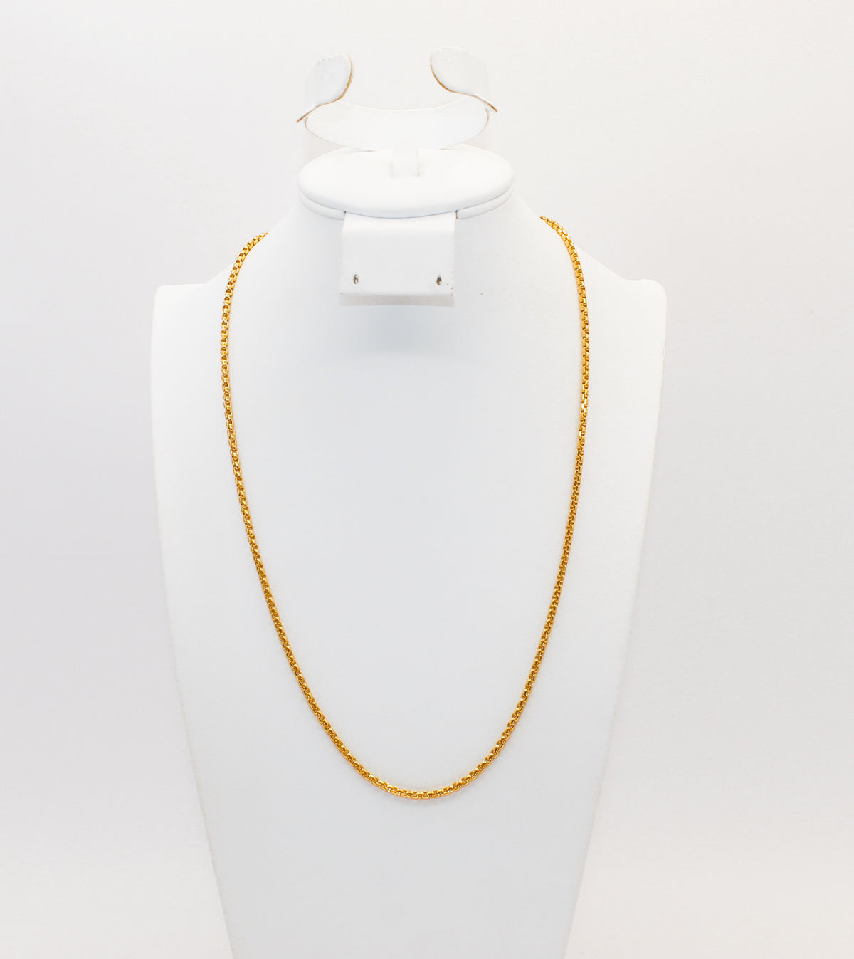 21K Gold Round Box Chain