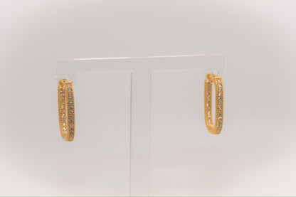 21k Gold Studded Inside Out Square Small Huggies