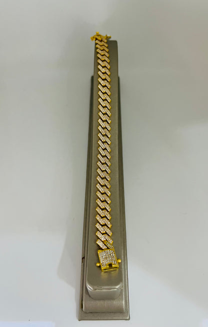 21k Gold Cuban Link Bracelet