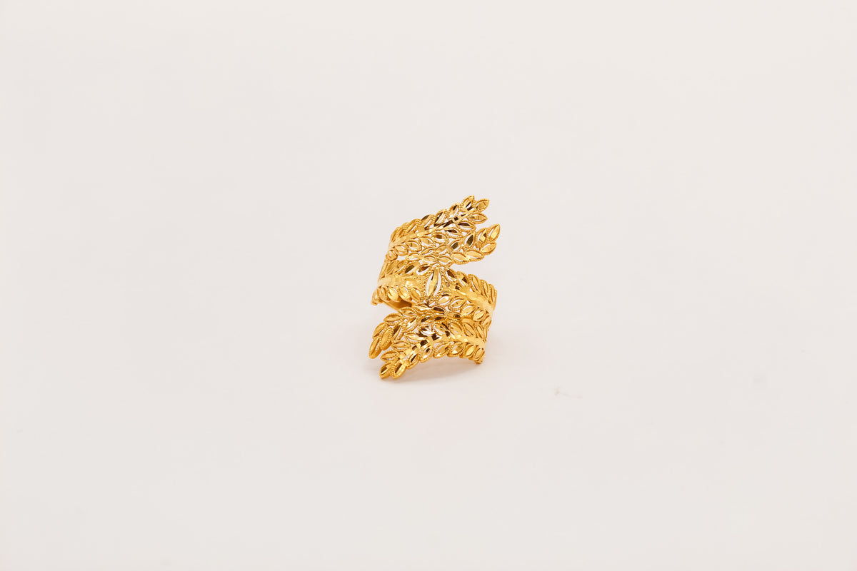 21K Gold Leaf Ring