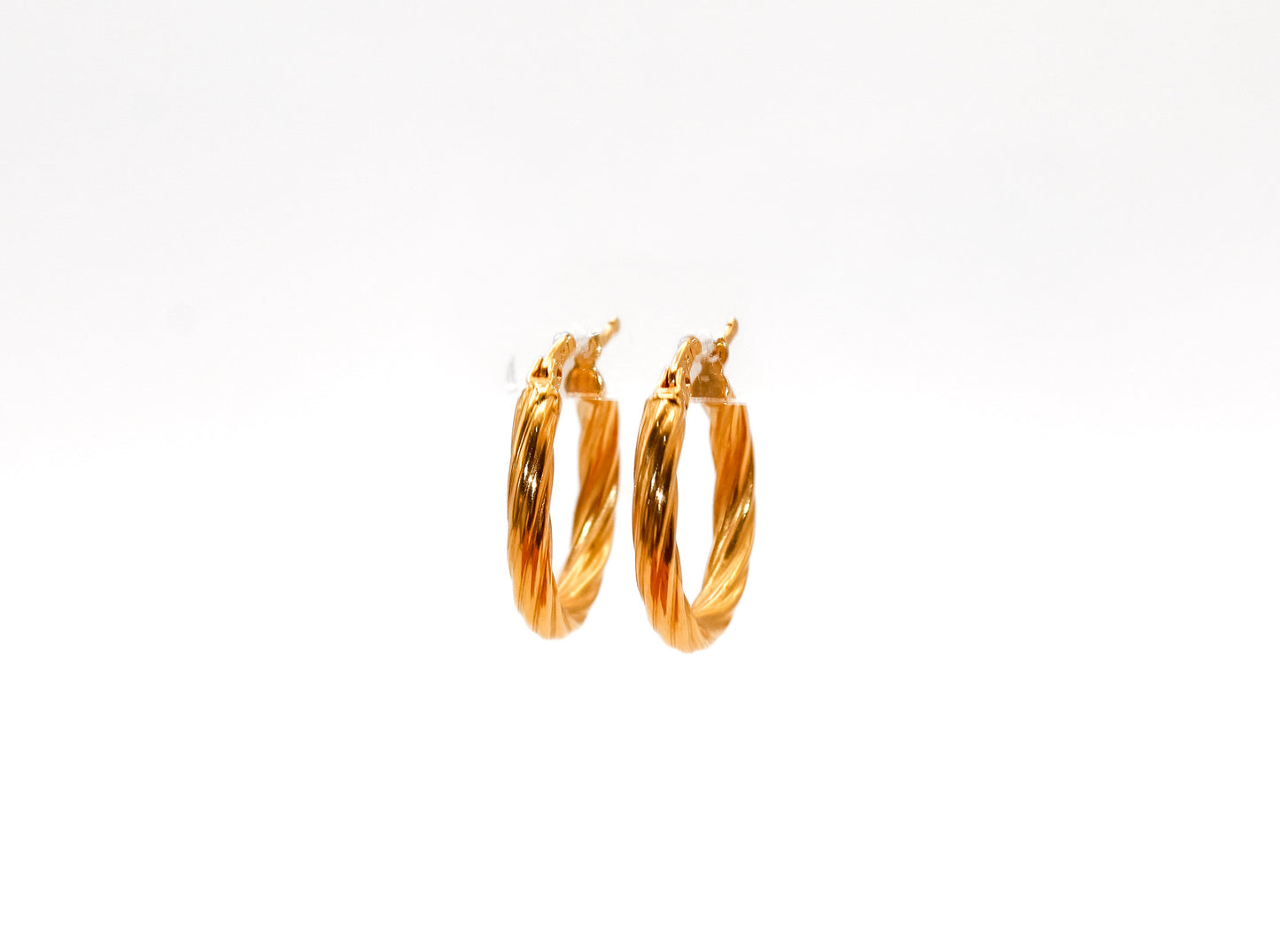 21k gold small rope Hoop earrings