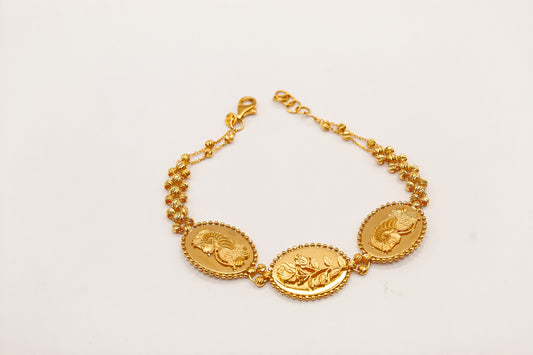 21K Gold Rose and Lady Futuna Bead Bracelet