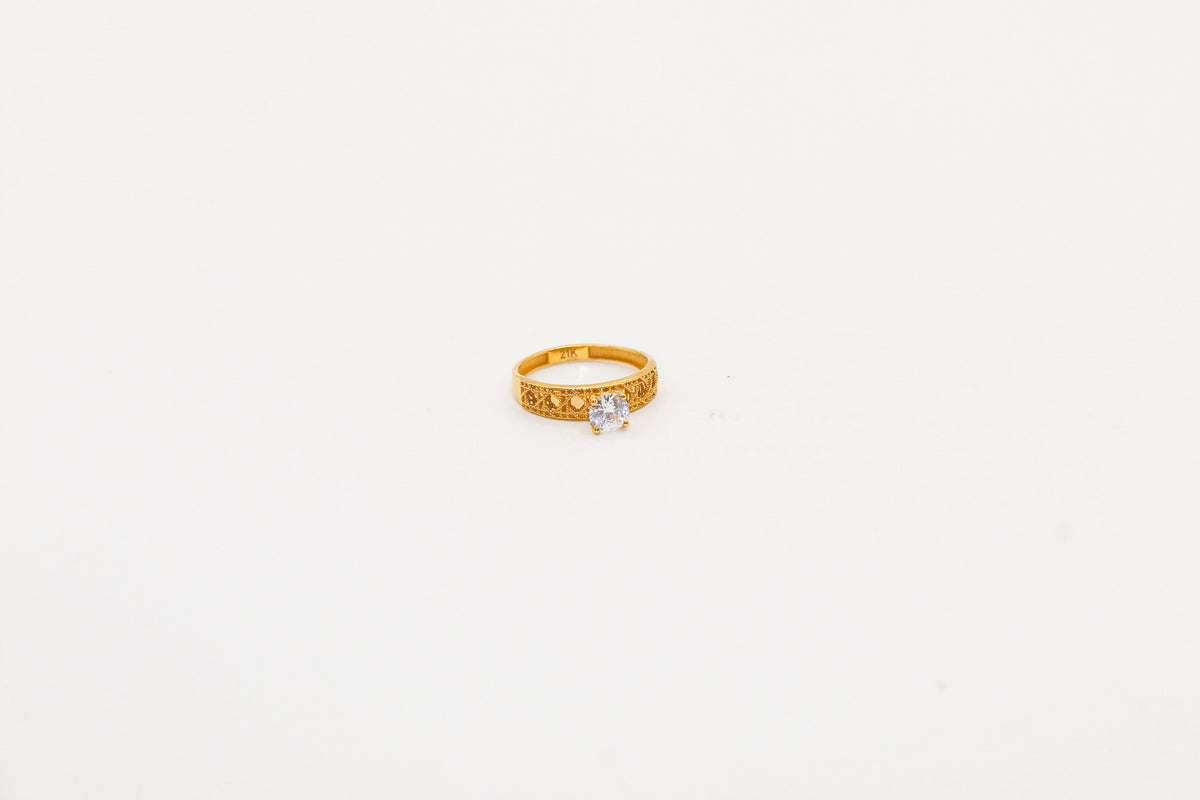 21k gold wedding ring set