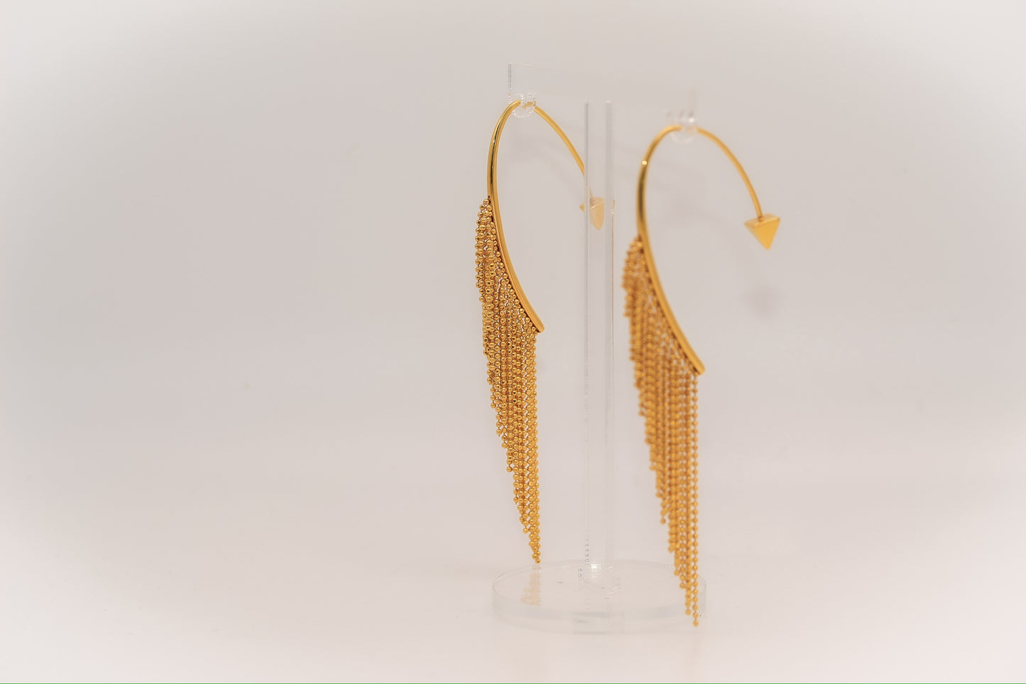 21k Gold Modern Long Earrings