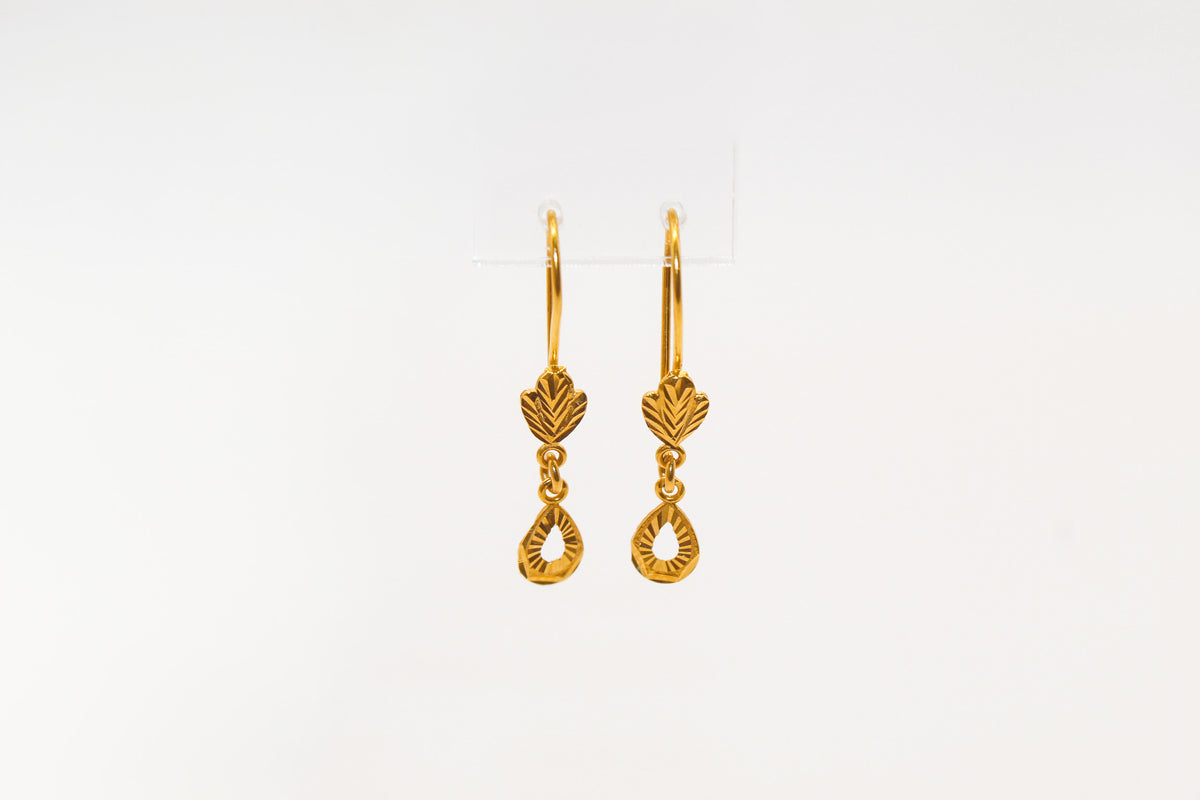 21K Gold kids Mini Dangle Earrings